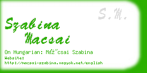 szabina macsai business card